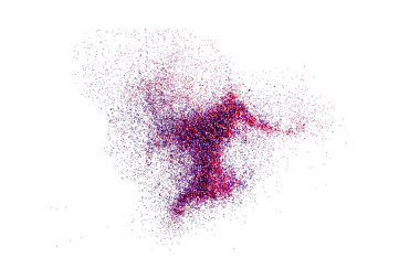 Kırmızı parıltı tozu beyaz arkaplanda izole edilmiş kopyalama alanı