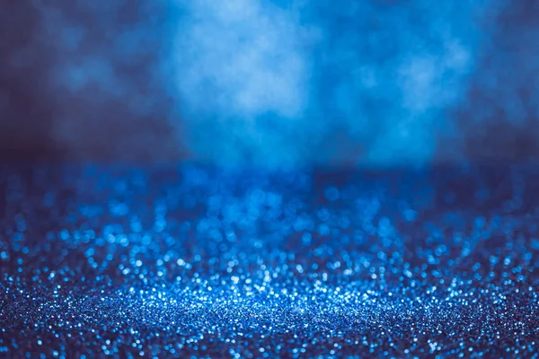 Abstrakte Unschärfe Oder Defokussierte Lichter Bokeh Blauen Glitzerhintergrund Fokus Auswählen — Stockfoto
