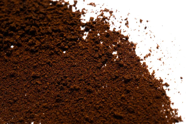 Kaffee Oder Schokoladenpulver Instant Kaffee Haufen Puder Isoliert Auf Weißem — Stockfoto