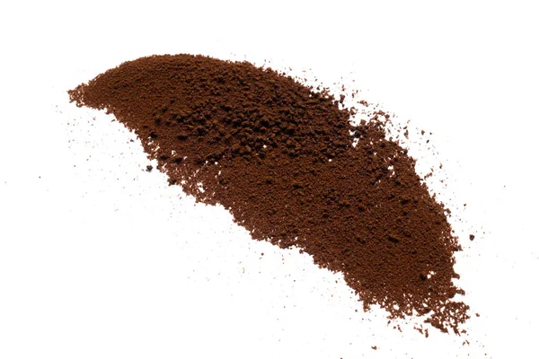 Kaffee Oder Schokoladenpulver Instant Kaffee Haufen Puder Isoliert Auf Weißem — Stockfoto