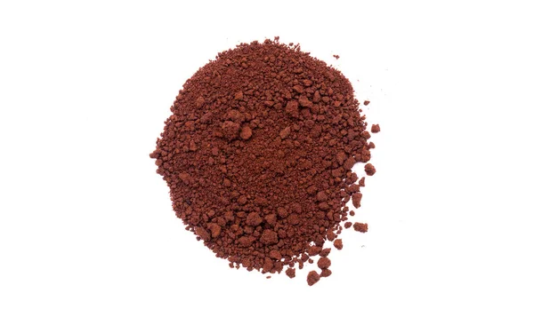 Kaffee Oder Schokoladenpulver Der Zutat Platzte Isoliert Auf Weißem Hintergrund — Stockfoto