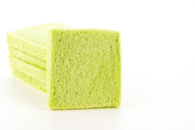 beyaz arkaplanda ekmek dilimi