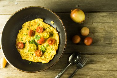 Omlet, çırpılmış yumurta.