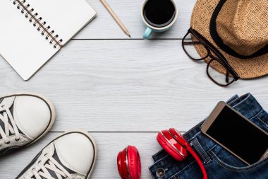 Aksesuar, üst görünüm kopyalama alanı merkeziyle seyahat planlamasını ayarla