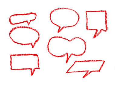 Beyaz arkaplanda konuşma baloncukları ayarlandı 