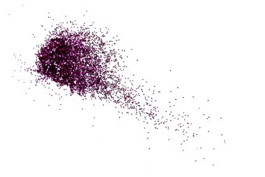 Beyaz arkaplanda parıltı tozu sıçradı