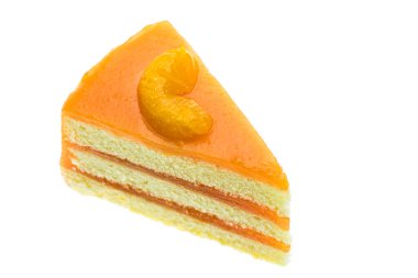 beyaz arkaplanda turuncu pasta.