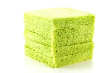 beyaz arkaplanda ekmek dilimi