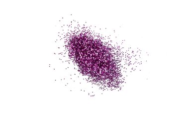 Beyaz arkaplanda parıltı tozu sıçradı