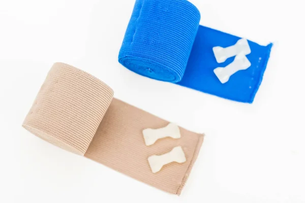 Elastisk Bandage Vit Bakgrund — Stockfoto