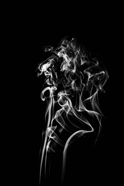 Abstract Fog Smoke Movement Black Background — Stock Photo, Image