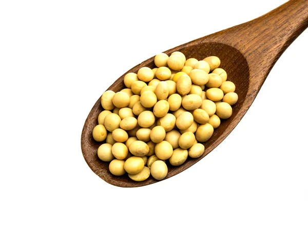 Soybean Spoon White Background — Stock Photo, Image