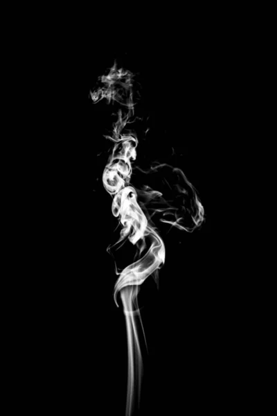 Αφηρημένη Κίνηση Ομίχλης Καπνού Μαύρο Φόντο — Φωτογραφία Αρχείου