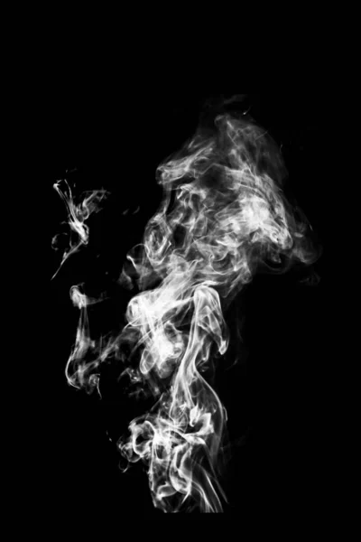 Αφηρημένη Κίνηση Ομίχλης Καπνού Μαύρο Φόντο — Φωτογραφία Αρχείου