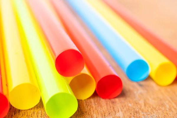 Close up colorful straw for drink