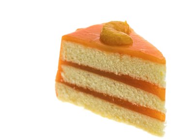 beyaz arkaplanda turuncu pasta.