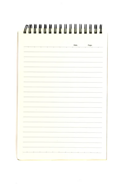 Notebook Branco Fundo Branco — Fotografia de Stock