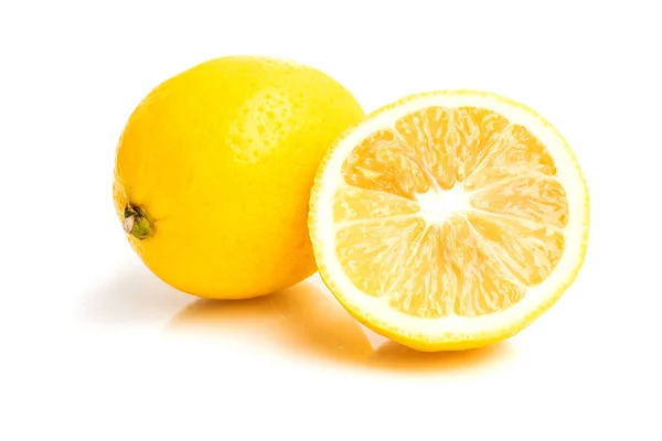 Limone Giallo Sfondo Bianco — Foto Stock