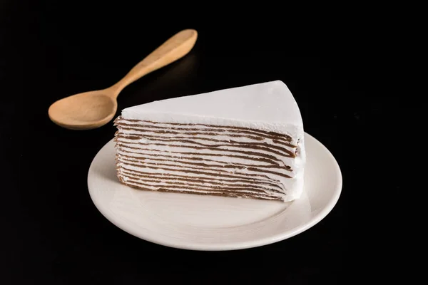Closeup White Cake Plate — Stock Photo, Image