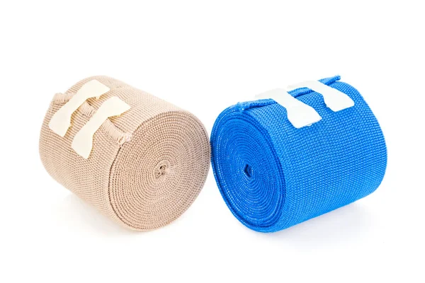 Elastisk Bandage Vit Bakgrund — Stockfoto