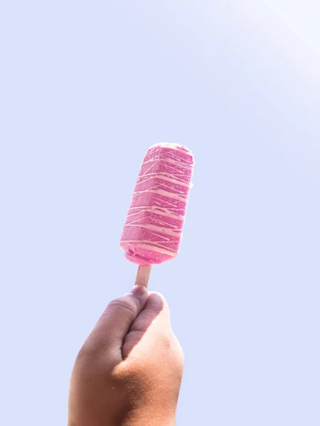 Hand Holding Ice Cream Stick — Stock Photo, Image