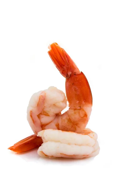 Fresh Shrimps Isolated White Background — Stock Photo, Image