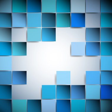Abstract Blue Squares Background Vector clipart