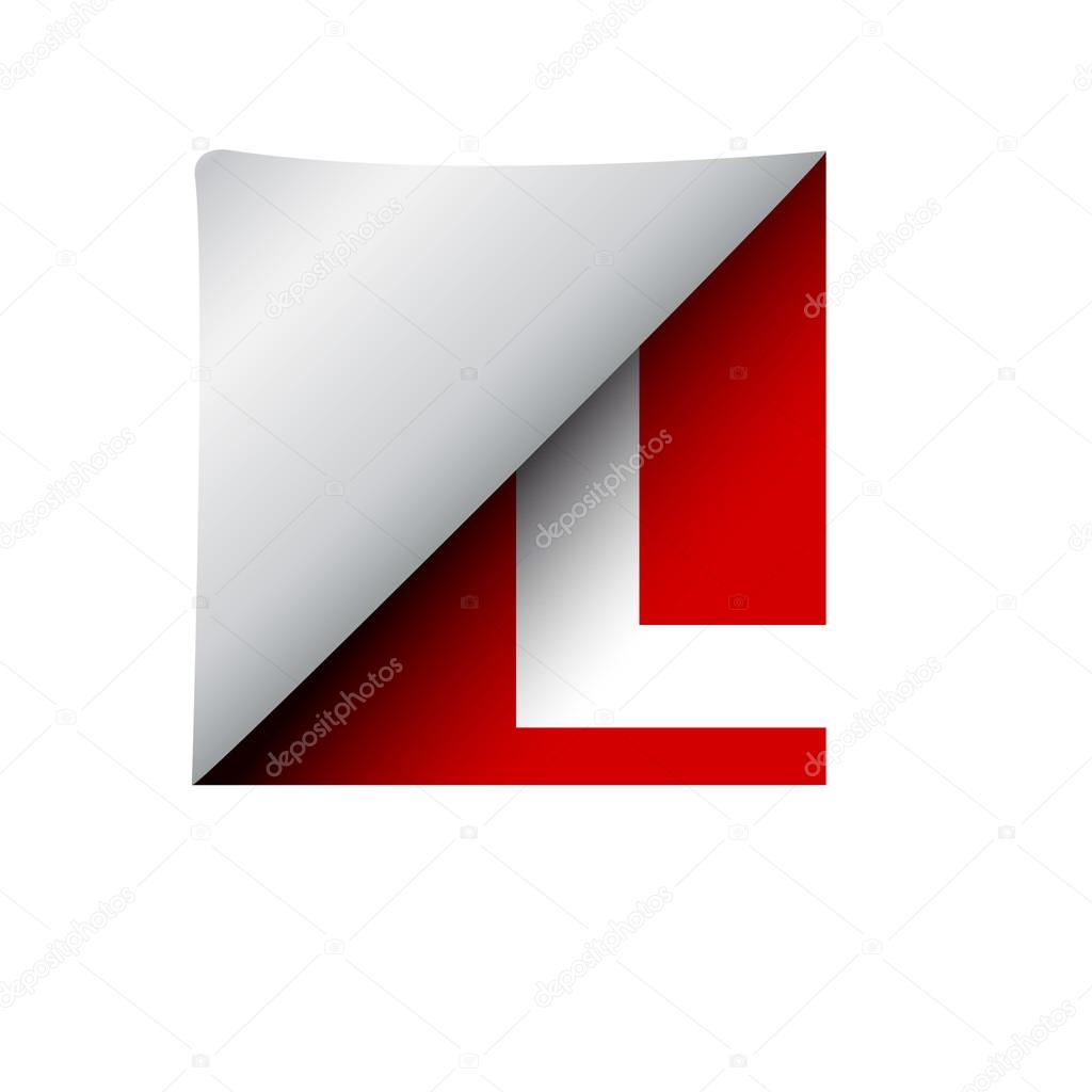 Vector sign label letter L