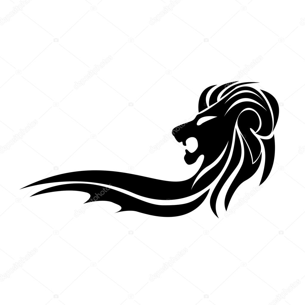 Vector sign black lion