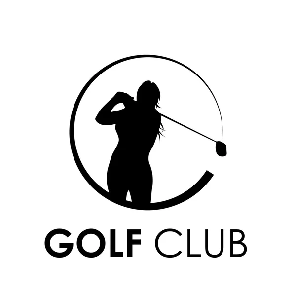 Vektör işareti kadın golf oynamak — Stok Vektör