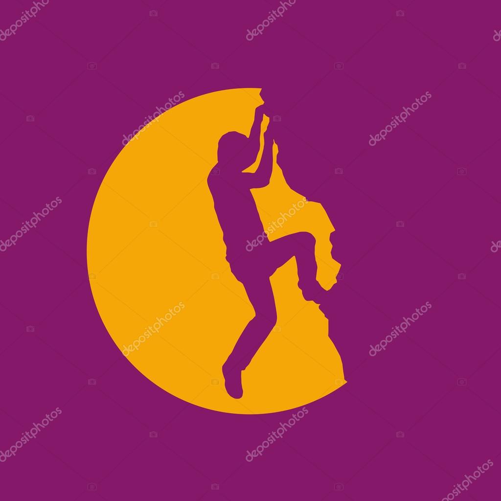 Vector sign rock climber, successful concept
