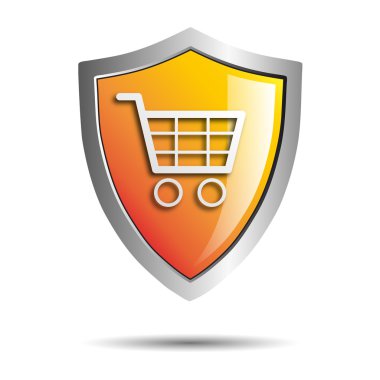 Güvenli e-ticaret vektör işareti kalkan