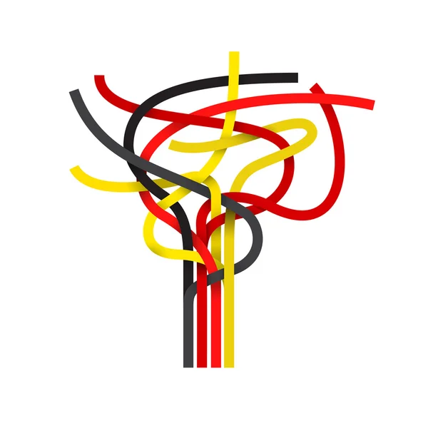 Signo vectorial nodo abstracto, bandera alemana — Vector de stock