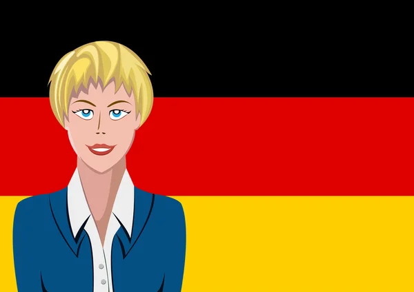 Немецкий народ перед флагом — стоковый вектор