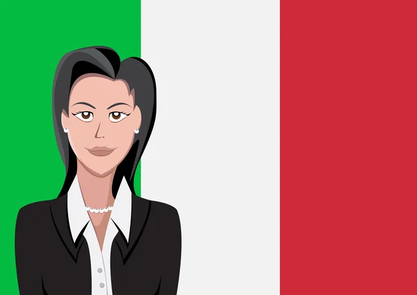 Povo italiano em frente à bandeira —  Vetores de Stock
