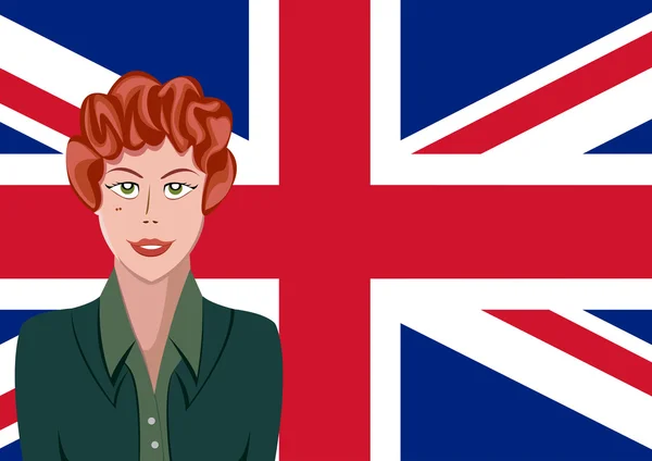 Британцы перед флагом — стоковый вектор