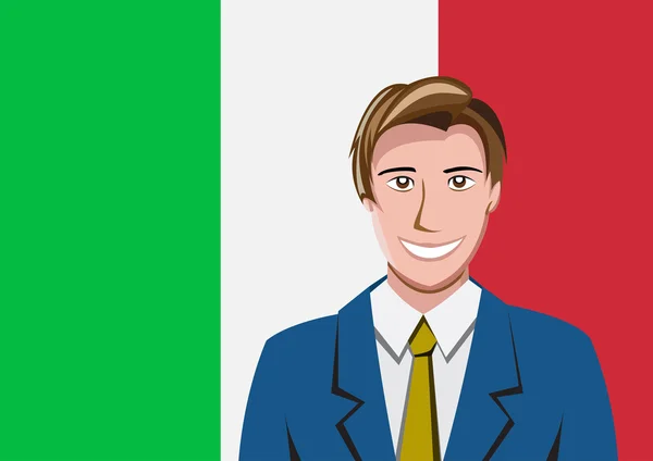 Voorkant van het Italiaanse volk van de vlag — Stockvector