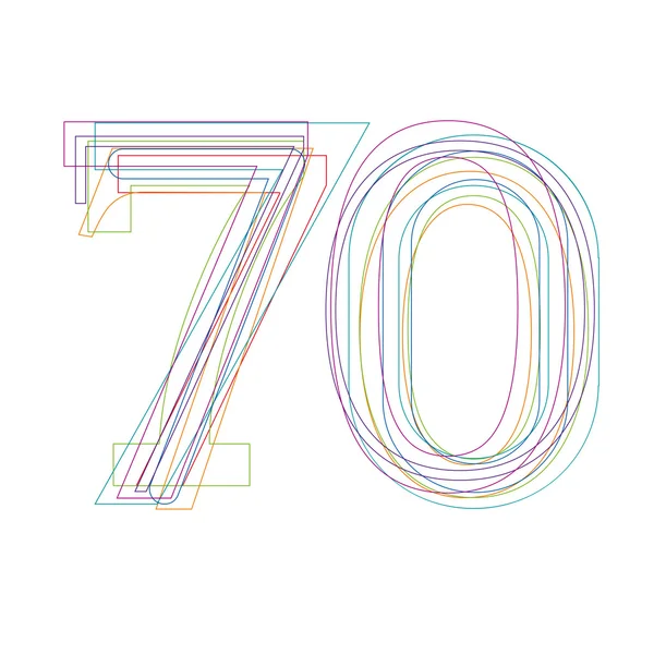 Número 70 en el esquema — Vector de stock