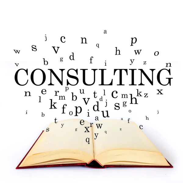 Consulting, word on the book — Stock Photo, Image