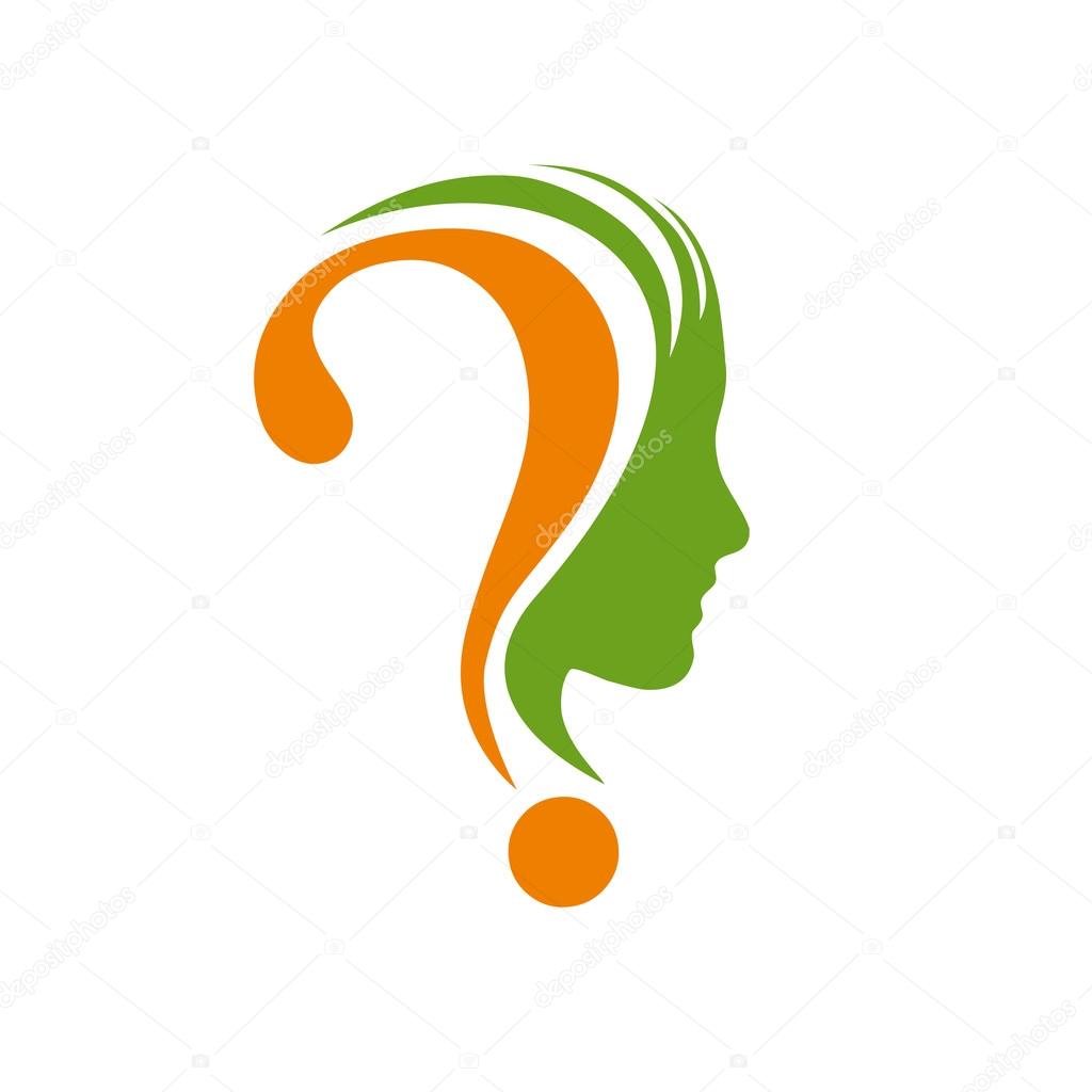 Vector sign question mark in the head