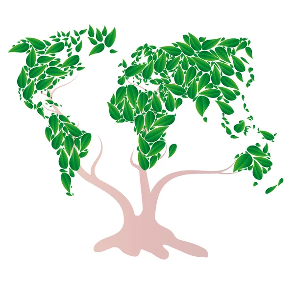 Vector tecken Ecologic World tree — Stock vektor