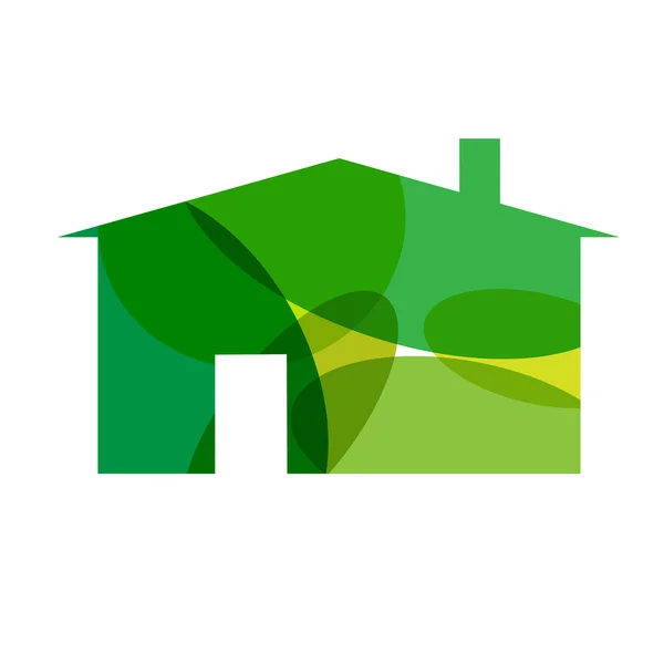 Señal vectorial casa verde — Vector de stock