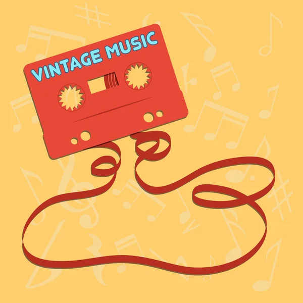 Música vintage. Projeto plano vetorial — Vetor de Stock