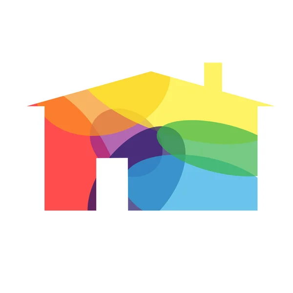 Vector tecken rainbow house — Stock vektor