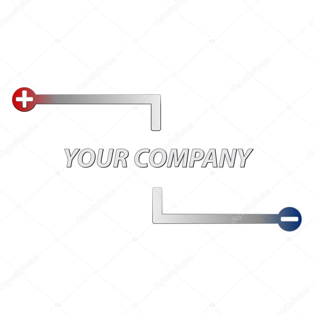 Vector sign electrician and electric battery