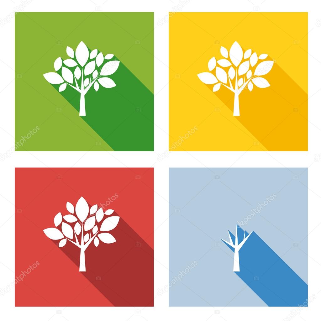 Four seasons in flat design