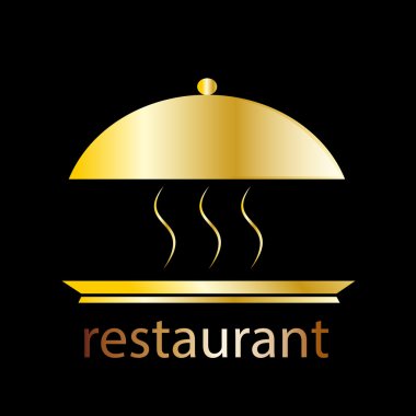 Vektör işareti Restoran. Sıcak yemek