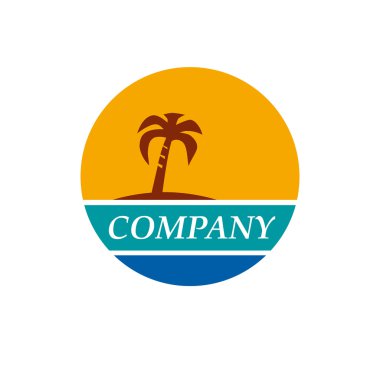 Vektör işareti Adası palmiye ile