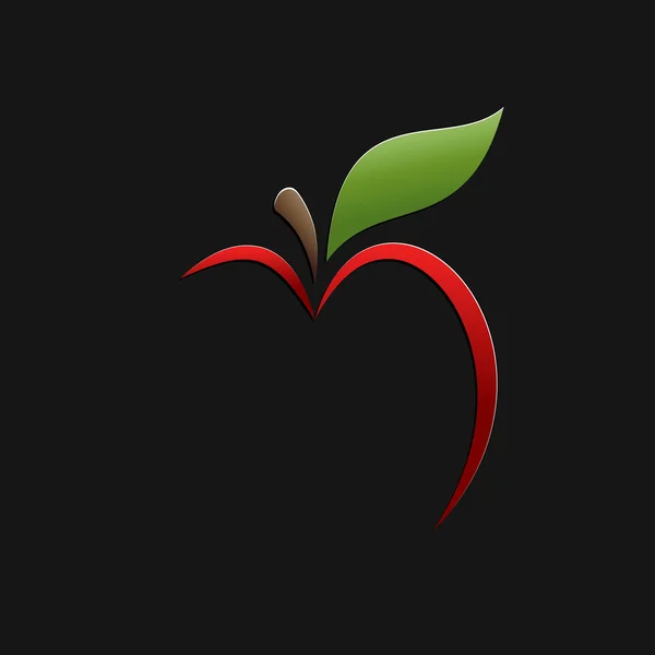 Signo vectorial manzana abstracta — Vector de stock