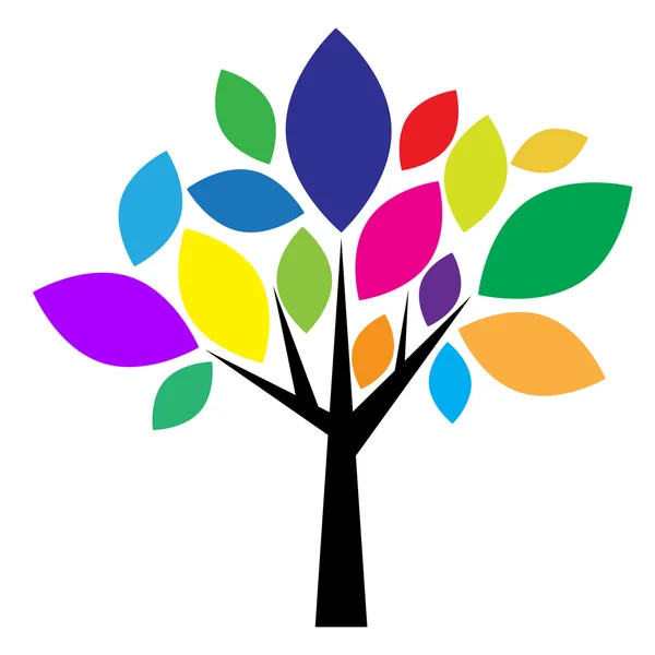 Векторний знак барвисте дерево — стоковий вектор